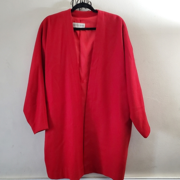 Kristen Blake Jackets & Blazers - Kristen Blake Red Wool Coat Medium 100% Merino Wool